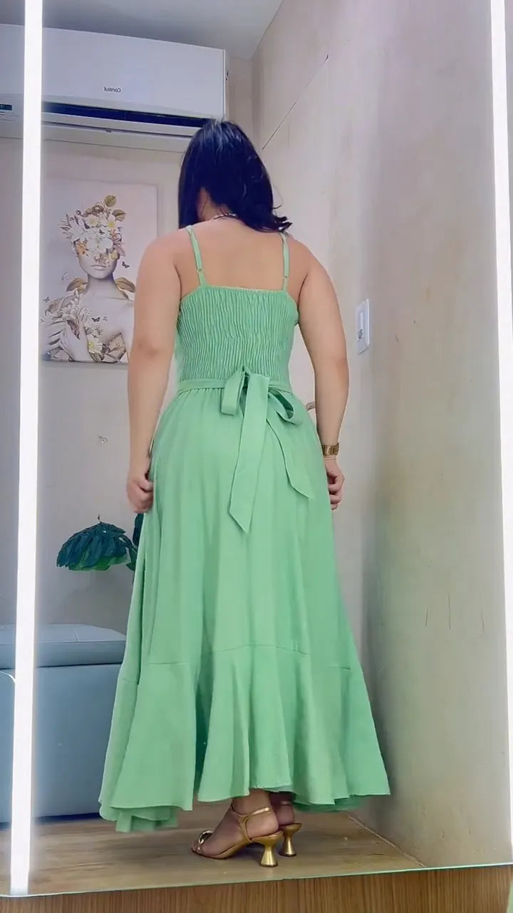 Halter 3D Flower Irregular Maxi Dress