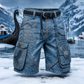 Men's  Retro Norway Nordic Viking Style Casual Multi-pocket Shorts