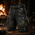 Men's  Retro Norway Nordic Viking Style Casual Multi-pocket Shorts