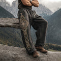 Men's Viking Tribal Jacquard Celtic Knot Inspired Art Linen Pants