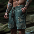 Vintage Viking Style Celtic Knot Design Men's Linen Shorts