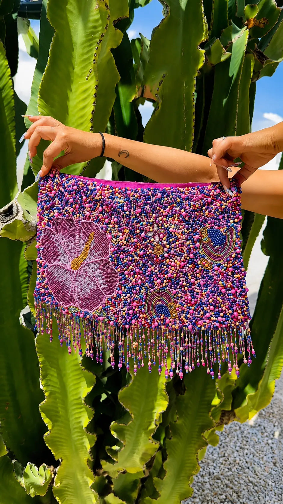 Multicolor Beaded Fringe Two‑Piece Setets