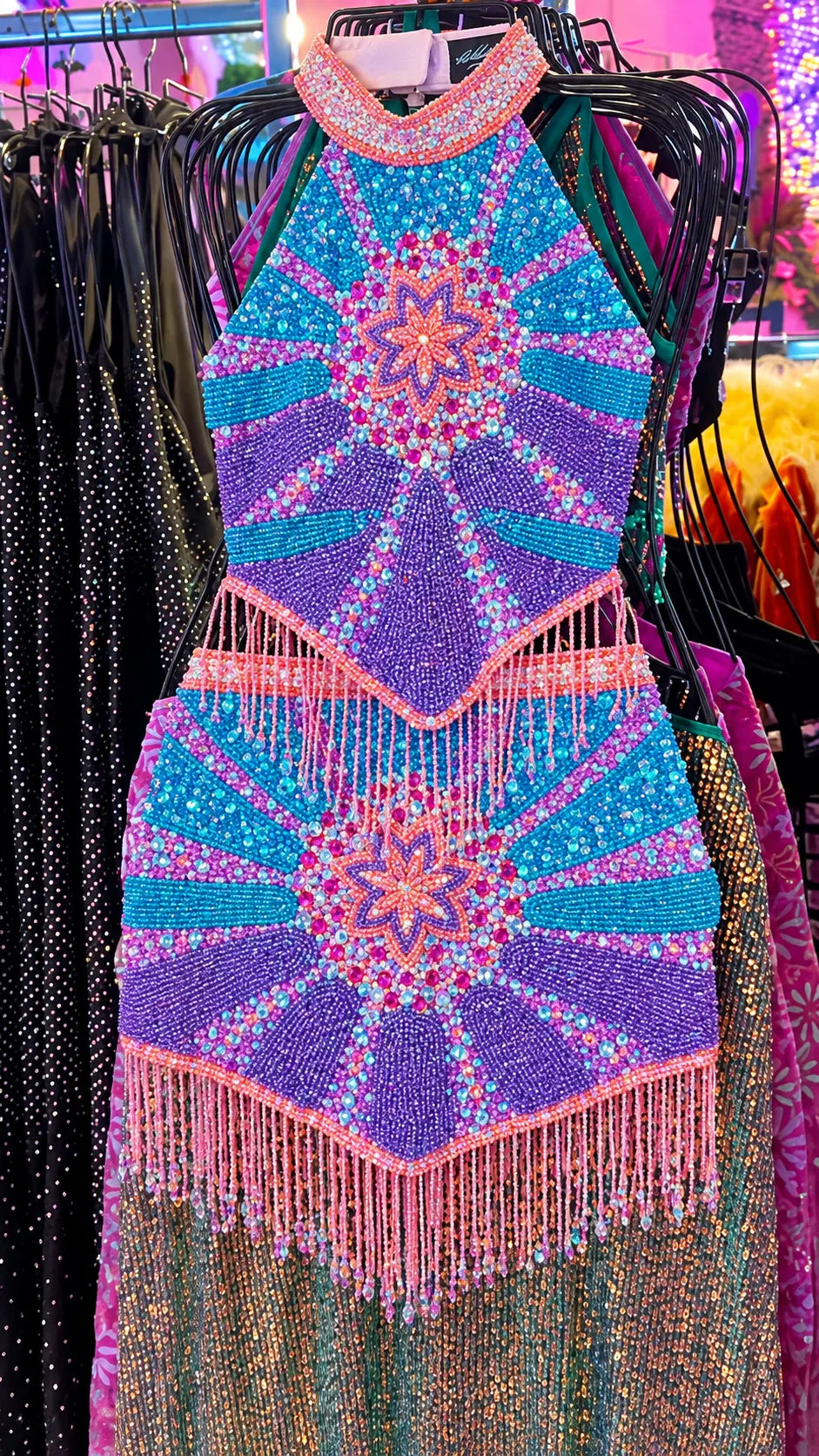 Boho Sunburst Beaded Fringe Two‑Piece Sets